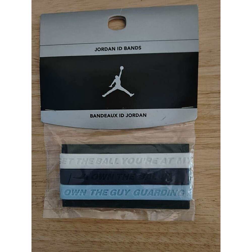 JORDAN WRIST ID BANDS BANDEAUX JUMPMAN sillicone White. Navy Blue. Light Blue